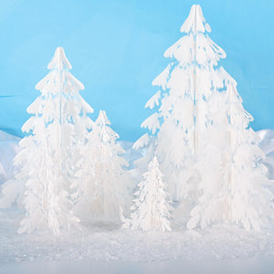 Bulk 3-D Clear Plastic Winter Pine Tree Ctrpcs (Case of 72) by Beistle