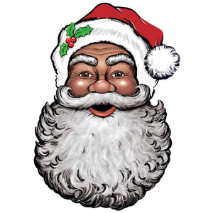 Display Santa Face Cutout printed 2 sides - Bulk 12 Pack