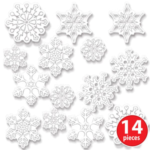 Bulk Plastic Clear Die-Cut Snowflakes (Case of 84) by Beistle