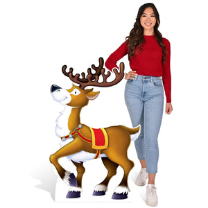 Beistle Reindeer Stand-Up - 50 inches x 31.75 inches, Christmas Decorations, 1/pkg, 4/case