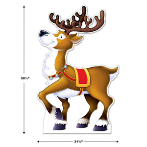 Beistle Reindeer Stand-Up - 50 inches x 31.75 inches, Christmas Decorations, 1/pkg, 4/case