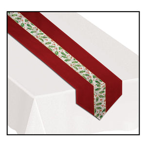 Christmas Holly Fabric Table Runner - Bulk 6 Pack