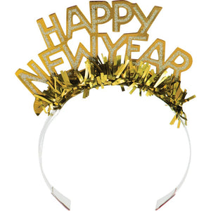 Bulk Pack of 5 New Year's Foil & Glitter Tiara