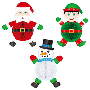 Tissue Elf, Santa/Snowman Decorations - Bulk/36 Decorations