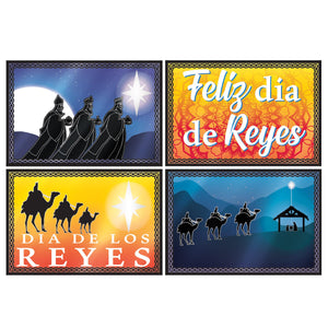 Christmas Foil Three Kings Day Cutouts - Bulk 48 Pack