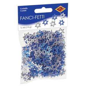 confetti Star of David - blue & silver