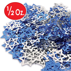 confetti Star of David - blue & silver