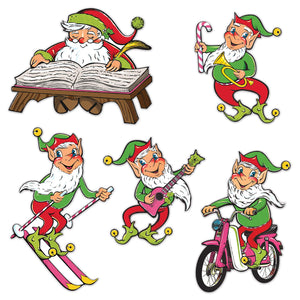 Vintage Christmas Santa/Elves Cutouts - Bulk/60 Cutouts