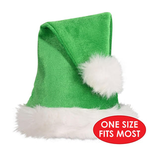 Bulk Green Santa Hat with Plush Trim (Case of 12) by Beistle