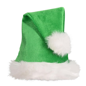 Christmas Santa Hat - Green - Bulk 12 Pack