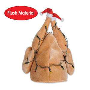 Bulk Christmas Plush Light-Up Christmas Turkey Hat (Case of 6) by Beistle