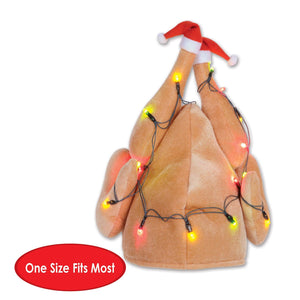 Bulk Christmas Plush Light-Up Christmas Turkey Hat (Case of 6) by Beistle