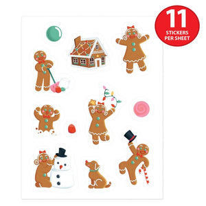 Beistle Bulk Gingerbread Stickers - 48 Sticker Sheets