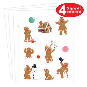 Beistle Bulk Gingerbread Stickers - 48 Sticker Sheets