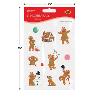 Beistle Bulk Gingerbread Stickers - 48 Sticker Sheets