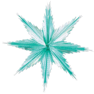 Christmas 2-Tone Metallic Snowflakes - turquoise/silver - Bulk/24 Snowflakes