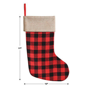 Bulk Red and Black Plaid Stocking (Case of 12) by Beistle