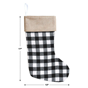 Bulk Black and White Plaid Stocking (Case of 12) by Beistle