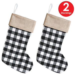 Bulk Black and White Plaid Stocking (Case of 12) by Beistle