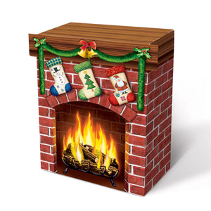 3-D Christmas Fireplace Prop - Bulk 4 Pack