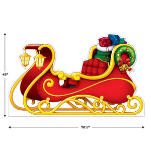 Beistle Santa's Sleigh Stand-Up - 43 inch x 60 inch, Christmas Decor, 1/pkg, 4/case