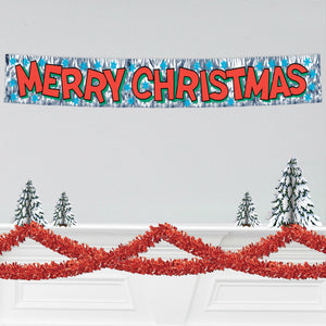 Bulk Metallic Merry Christmas Fringe Banner Decoration (Case of 12) by Beistle