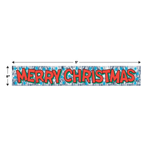 Bulk Metallic Merry Christmas Fringe Banner Decoration (Case of 12) by Beistle