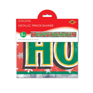 Metallic Happy Holidays Fringe Banner Decoration