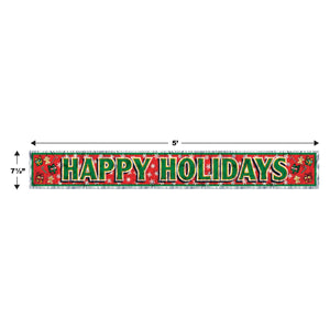 Metallic Happy Holidays Fringe Banner Decoration