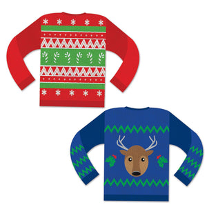 Christmas Ugly Sweater Cutouts - Bulk 24 Pack