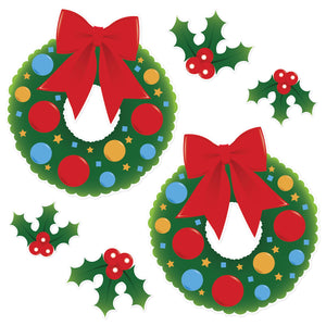 Holly/Wreath Cutout Decorations - Bulk 72 Pack