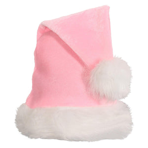 Christmas Light Pink Santa Hat - Bulk 12 Pack