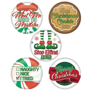 Christmas Party Buttons - Bulk/60 Buttons