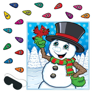 Christmas Pin The Nose On The Snowman Game - Bulk 24 Pack