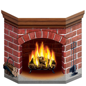 Christmas Brick Fireplace Stand-Up Decoration - Bulk 6 Pack