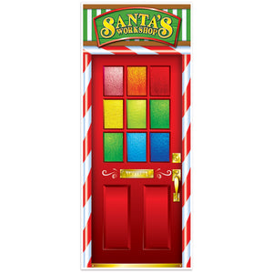 Santa's Workshop Door Cover - Bulk 12 Pack