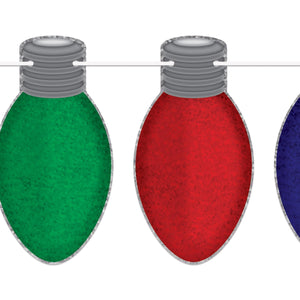 Beistle Christmas Light Bulb Streamer - 8.75 inch x 66 inch, Holiday Banners, 1/pkg, 12/case