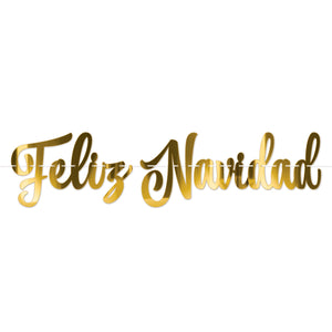 Foil Feliz Navidad Streamer - Bulk 12 Pack