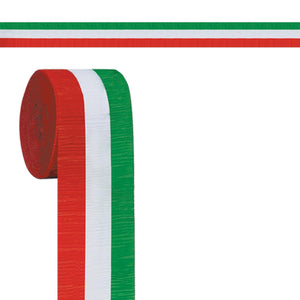 Christmas FR Red - White/Green Crepe Streamer - Bulk 12 Pack