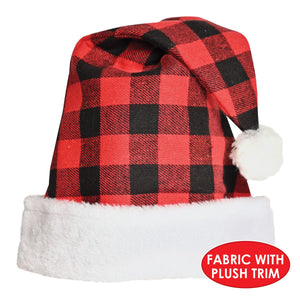 Bulk Plaid Santa Hat - Red & Black (Case of 12) by Beistle