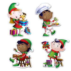 Elves Cutout Decorations - Bulk 48 Pack