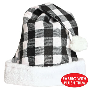 Bulk Plaid Santa Hat - Black & White (Case of 12) by Beistle