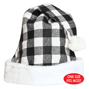 Bulk Plaid Santa Hat - Black & White (Case of 12) by Beistle