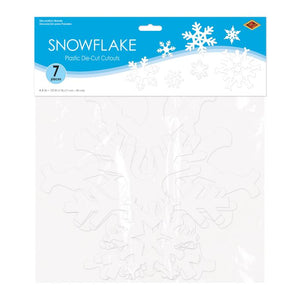 Beistle Bulk Plastic Die-Cut Snowflakes - 84 Snowflakes