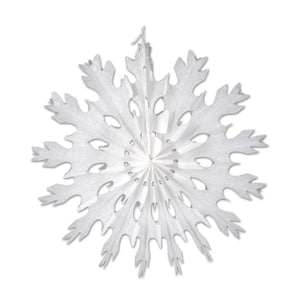 Christmas White Tissue Snowflakes, Asst designs - Bulk/24 Snowflakes