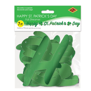 Bulk Foil Happy St. Patrick's Day Streamer (Case of 12) by Beistle