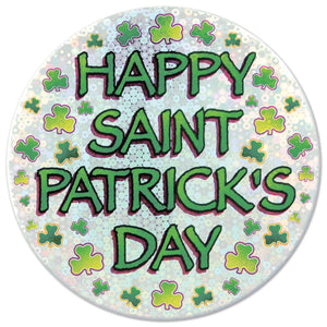 Happy St Patrick's Day Button - Bulk 12 Pack