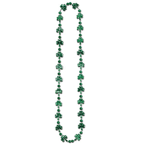 St. Patrick's Day Shamrock Bead Necklaces - Bulk 12 Pack