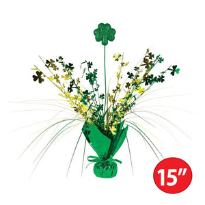 Beistle Bulk Shamrock Gleam 'N Spray Centerpiece - 12 Pack