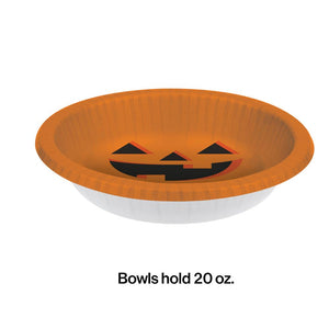 Bulk Pack of 16 Halloween Pumpkin 20 Oz Paper Bowl